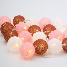 WOVEN BALL FAIRY LIGHTS POZ ΚΑΙ ΑΣΠΡΗ ΜΠΑΛΑ 20 LED ΛΑΜΠΑΚΙΑ ΣΕΙΡΑ ΜΠΑΤΑΡΙΑ ΘΕΡΜΟ ΛΕΥΚΟ IP20 | Aca | XQ20WW2A